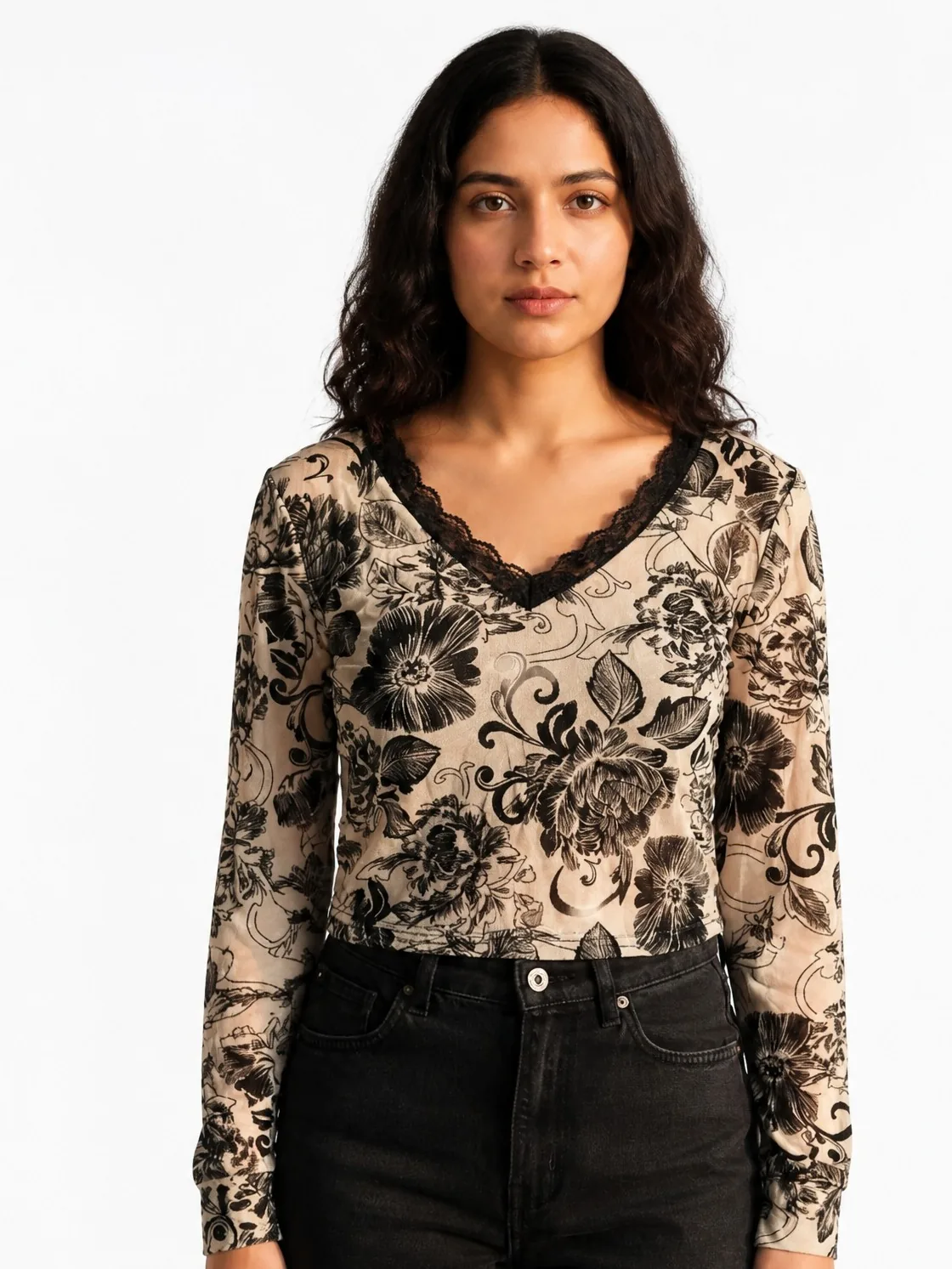 The Twilight Bloom Sheer Top