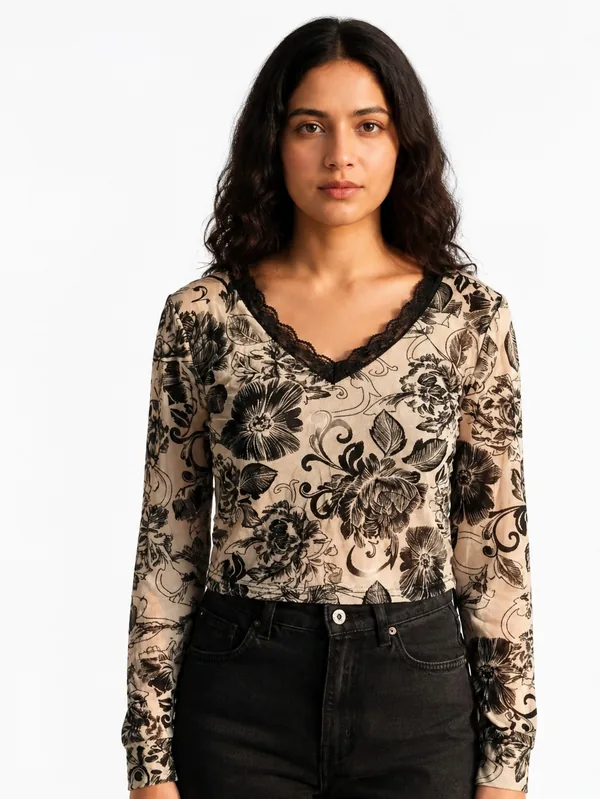 The Twilight Bloom Sheer Top