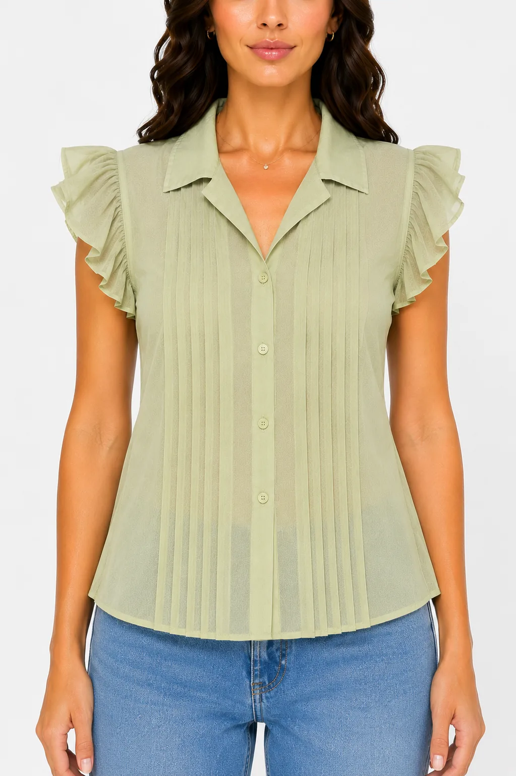 The Verdant Flutter Top