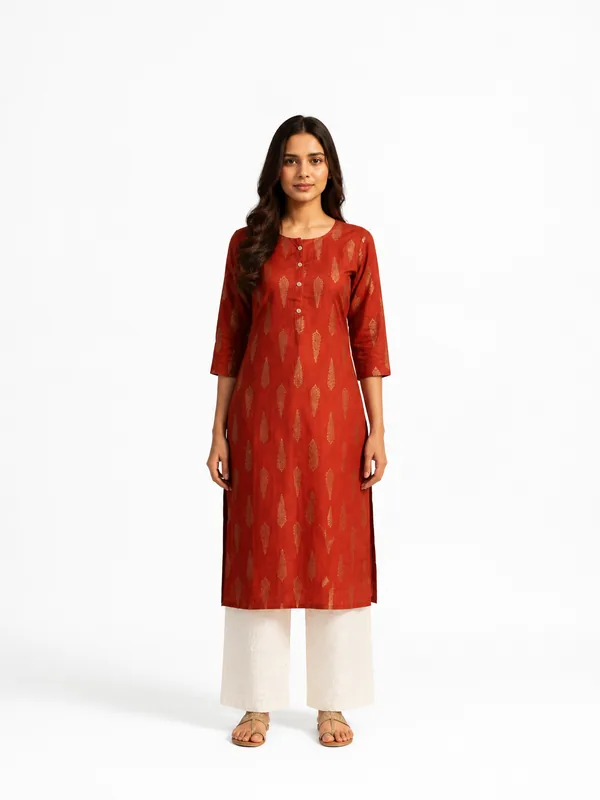 The Ember Leaf Kurti