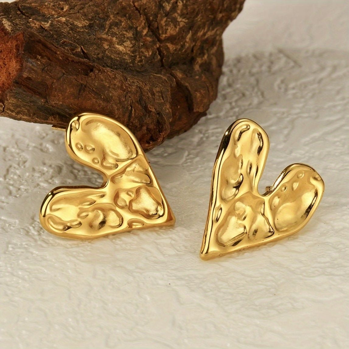 Gold Heart Earrings