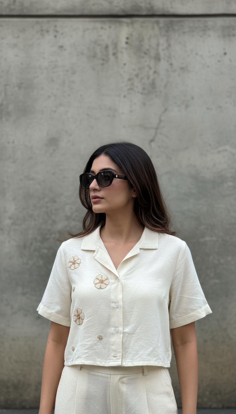 Ivory Crop Shirt