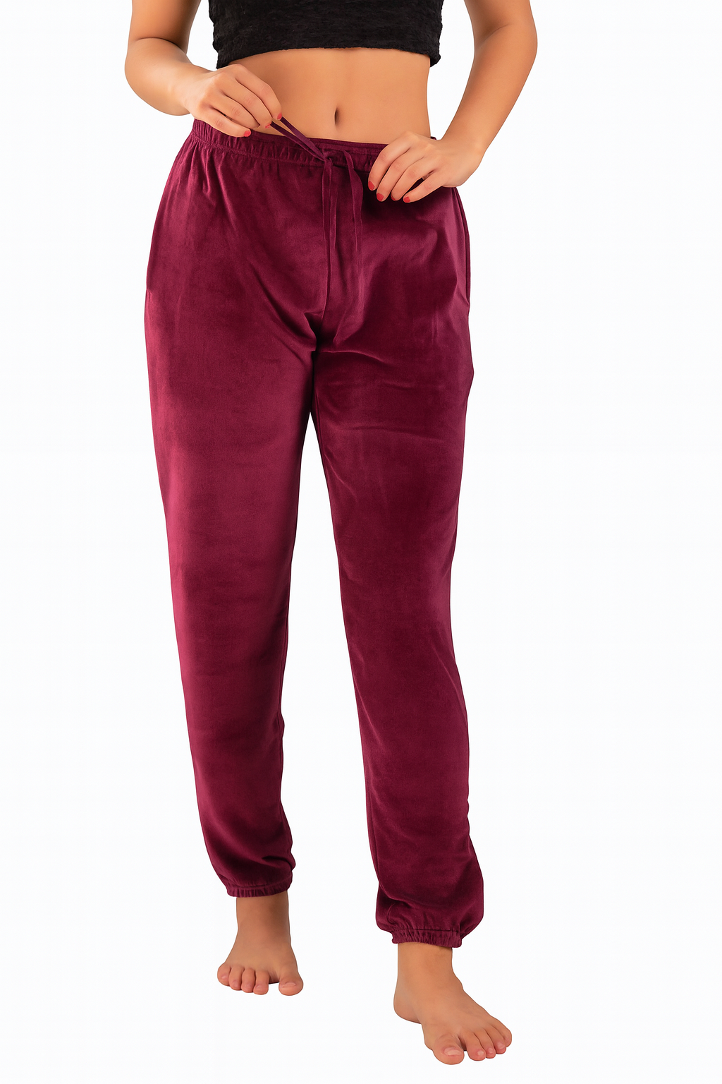 Maroon Velvet Pants